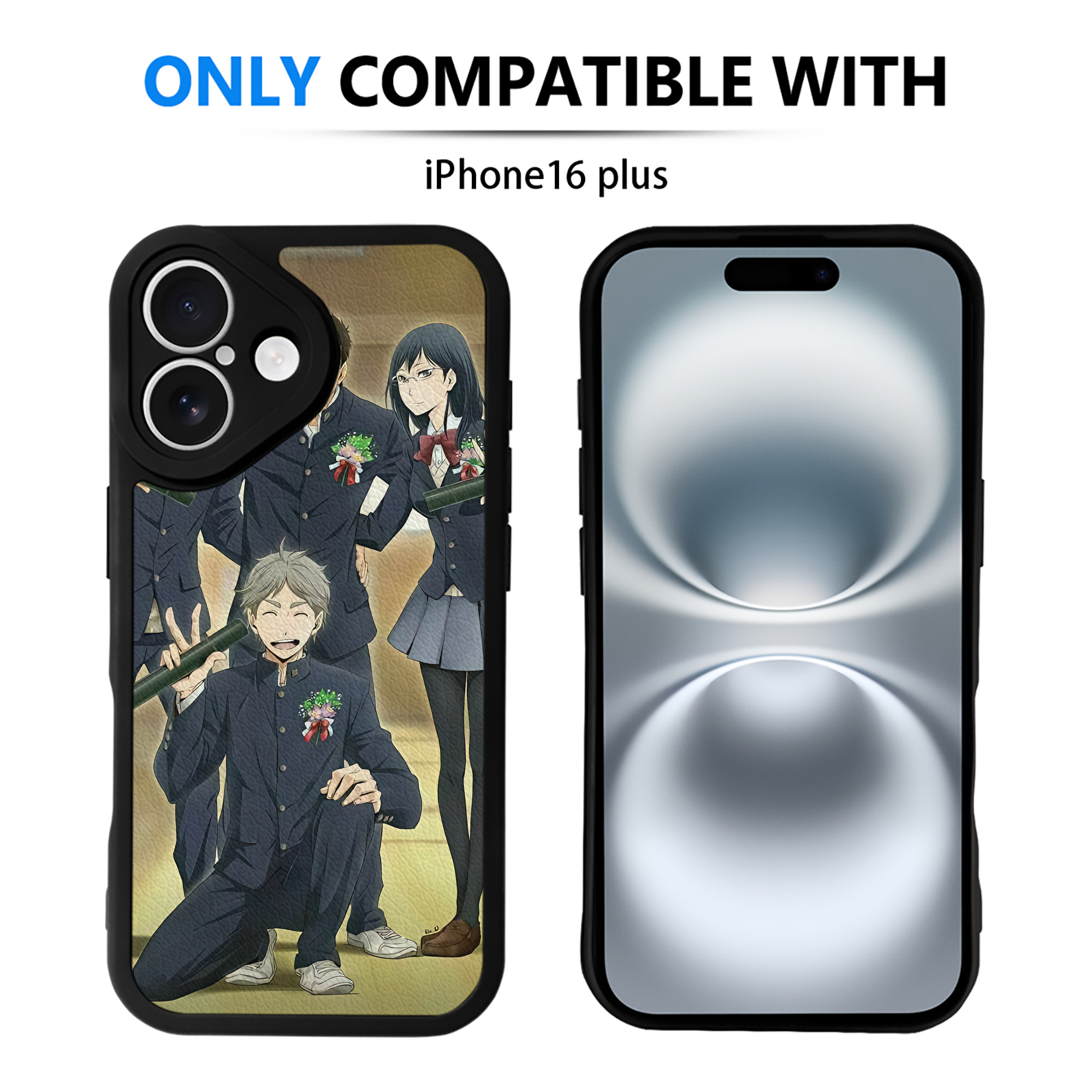 （画像用） ハイキュー!! Haikyu!! 【iPhone 16シリーズ対応】シリコンスマホケース（レザー調） 材質：シリコン
